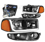 For 2004-2008 Ford F150/Mark Lt Crystal Headlight Lamps W/Led Slim Style Black DNA MOTORING