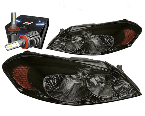 For 2004-2012 Chevy Colorado/Gmc Canyon Headlights W/Led Kit+Cooling Fan Black DNA MOTORING