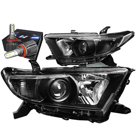 For 2004-2015 Titan Armada Led Drl Turn Signal Projector Headlight Black/ Amber DNA MOTORING