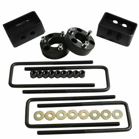 For 2004-2017 Ford F150 4WD 2" F Spacers+2" Blocks Raise Leveling Lift Kit Black SILICONEHOSEHOME