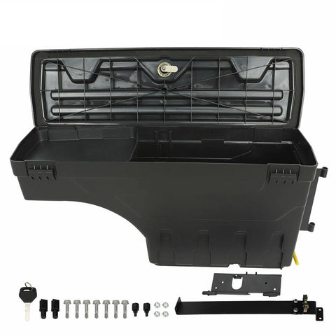 For 2004-2019 Nissan Titan Frontier Passenger Side Lockable Storage Case Toolbox BLACKHORSERACING