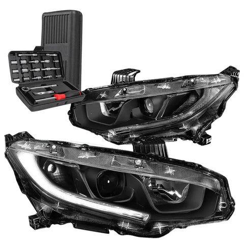 For 2006-2009 Ram Truck 1500 2500 3500 Headlight Lamp W/Led Kit+Cool Fan Black DNA MOTORING