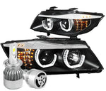 For 2007-2013 Gmc Sierra 1500 2500Hd Headlight Lamp W/Led Kit+Cool Fan Black DNA MOTORING
