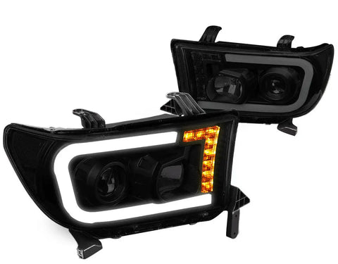 For 2007-2013 Toyota Tundra Led Turn Signal+Drl Tube Projector Headlight Lamps Dynamic Performance Tuning