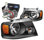 For 2007-2014 Chevy Suburban Tahoe Black Housing Clear Side Headlight Lamp Set DNA MOTORING