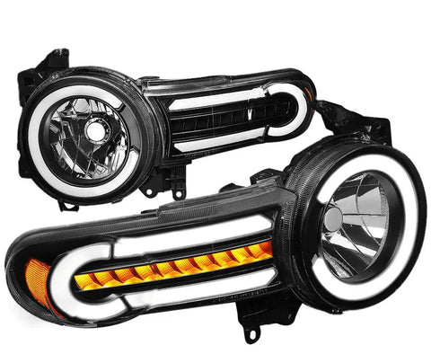 For 2007-2014 Fj Cruiser Led Drl+Sequential Turn Signal Bumper Headlight Lamp DNA MOTORING