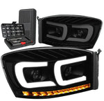 For 2007-2014 Silverado Led Drl Bar+Sequential Signal Projector Headlight Lamps DNA MOTORING