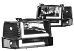 For 2007-2014 Tahoe Suburban Led Drl Headlight W/Led Kit+Cool Fan Chrome/Clear DNA MOTORING