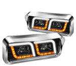 For 2007-2014 Toyota Fj Cruiser Led Tube Black Headlight W/Led Kit Slim Style DNA MOTORING