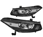 For 2008-2012 Honda Accord Coupe Pair Projector Headlight Headlamps Black Clear DNA MOTORING