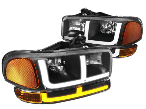 For 2008-2017 Toyota Tundra Drl Projector Headlight W/Led Kit Slim Style Tinted DNA MOTORING