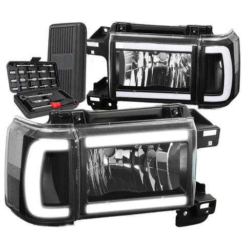 For 2009-2013 Subaru Forester Oe Headlight W/Led Kit+Cooling Fan Chrome/Clear DNA MOTORING
