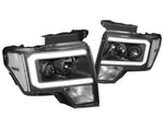 For 2009-2014 Ford F-150 F150 Led Drl Projector Headlight Headlamps Black/Clear DNA MOTORING