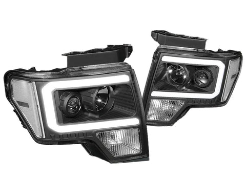 For 2009-2014 Ford F-150 F150 Led Drl Projector Headlight Headlamps Black/Clear DNA MOTORING