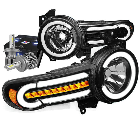 For 2009-2014 Ford F-150 Led Arrow Turn Signal Projector Headlights Smoked/Amber DNA MOTORING