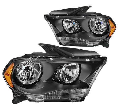 For 2011-2013 Dodge Durango Pair Black Housing Amber Side Headlight/Lamps Lh+Rh Dynamic Performance Tuning