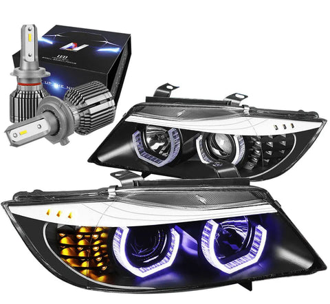 For 2011-2020 Sienna Xl30 Headlight Lamps W/Led Hid Kit+Cooling Fan Smoked/Amber DNA MOTORING