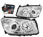 For 2012-2015 Toyota Tacoma Headlight Lamps W/Led Kit+Cooling Fan Smoked/Clear DNA MOTORING