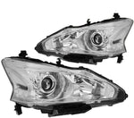 For 2013-2015 Nissan Altima Sedan Pair Projector Headlight Lamp Set Chrome/Clear DNA MOTORING
