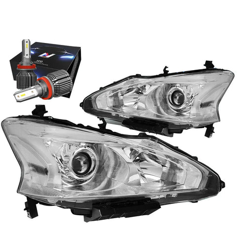 For 2013-2015 Nissan Altima Sedan Projector Headlight Lamps W/Led Kit+Cool Fan DNA MOTORING