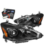For 2013-2015 Nissan Altima Sedan Projector Headlight W/Led Kit+Cool Fan Black DNA MOTORING