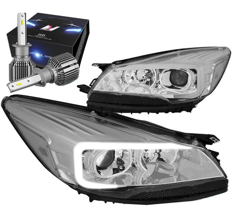 For 2013-2016 Escape Led Drl Bar Projector Headlight W/Led Kit+Cool Fan Chrome Dynamic Performance Tuning