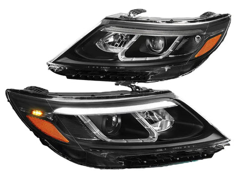 For 2014-2015 Sorento Ex/Sx Led Drl Black Amber Side Side Projector Headlights Dynamic Performance Tuning