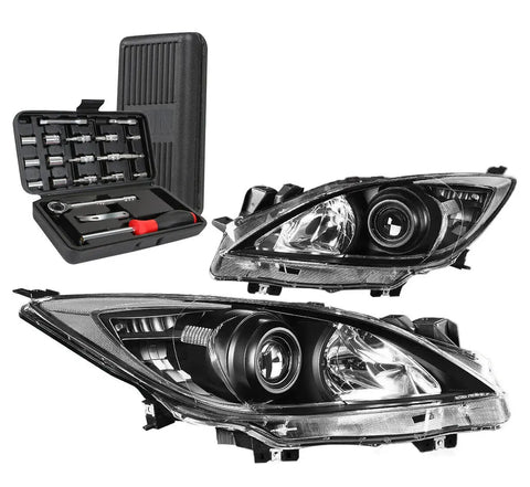 For 2014-2016 Grand Cherokee Wk2 Projector Headlight W/Led Kit+Cool Fan Chrome DNA MOTORING