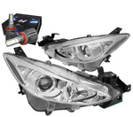 For 2014-2016 Mazda 3 Bm Projector Headlight Lamps W/Led Kit+Cool Fan Chrome DNA MOTORING