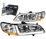 For 2014-2016 Nissan Rogue Led Drl Bar Headlights W/Led Kit+Cooling Fan Chrome DNA MOTORING