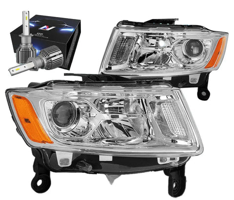 For 2014-2016 Subaru Forester Black Housing Clear Corner Headlight Headlamp Set DNA MOTORING