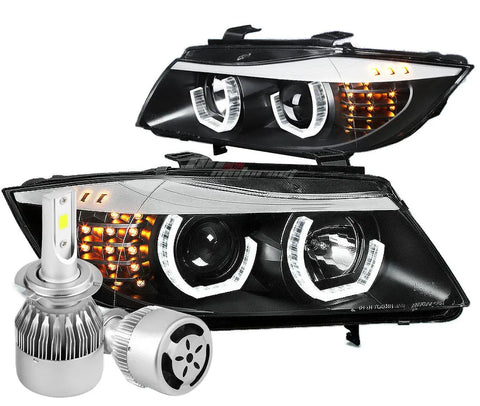 For 2014-2018 Jeep Cherokee Projector Headlights Led Drl Turn Signal Lamp Black DNA MOTORING
