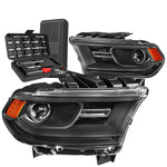 For 2014-2020 Dodge Durango Led Black Amber Side Projector Headlight Lamp+Tools DNA MOTORING
