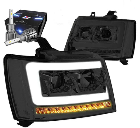 For 2015-2018 Ford Focus Led Smoked Amber Projector Headlight W/Led Kit+Cool Fan DNA MOTORING