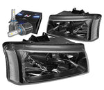 For 2015-2019 Silverado 2500Hd 3500Hd Pair Projector Headlight Lamp Black/Amber DNA MOTORING