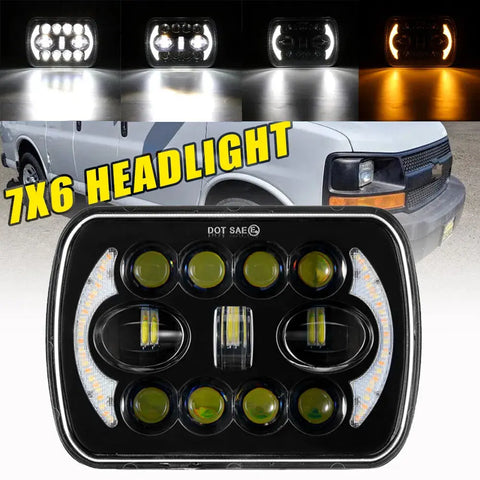 For 82-94 Chevy S10 Blazer Gmc S15 7X6 Projector Hi/Lo Sealed Beam Led Headlight EB-DRP