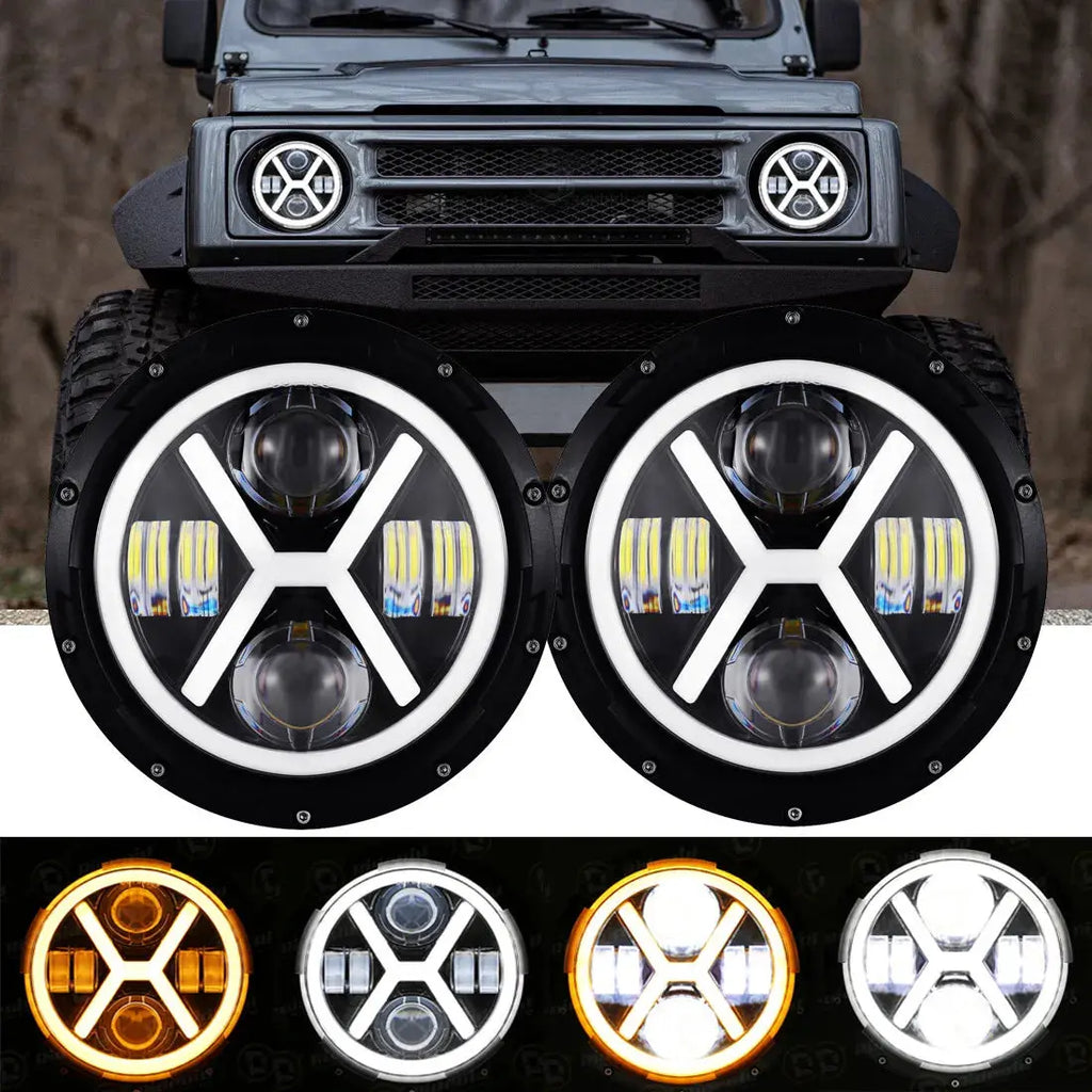 For 86 95 Suzuki Samurai Halo Angle Eyes Drl 7Inch Led Headlights