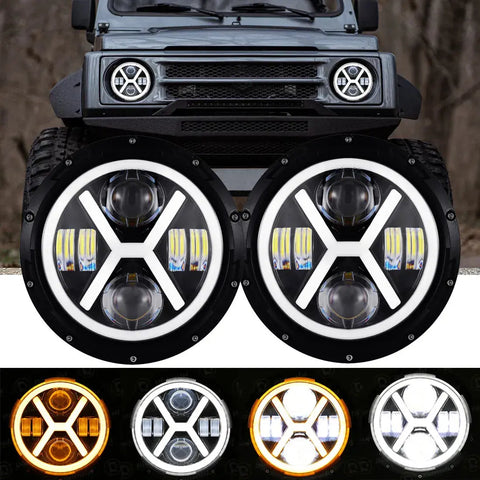 For 86-95 Suzuki Samurai Halo Angle Eyes Drl 7Inch Led Headlights Hi/Lo Beam 2X EB-DRP