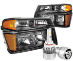 For 92-96 F-150 Bronco Black Headlight+Bumper Lamp+Corner Light Amber Reflector DNA MOTORING