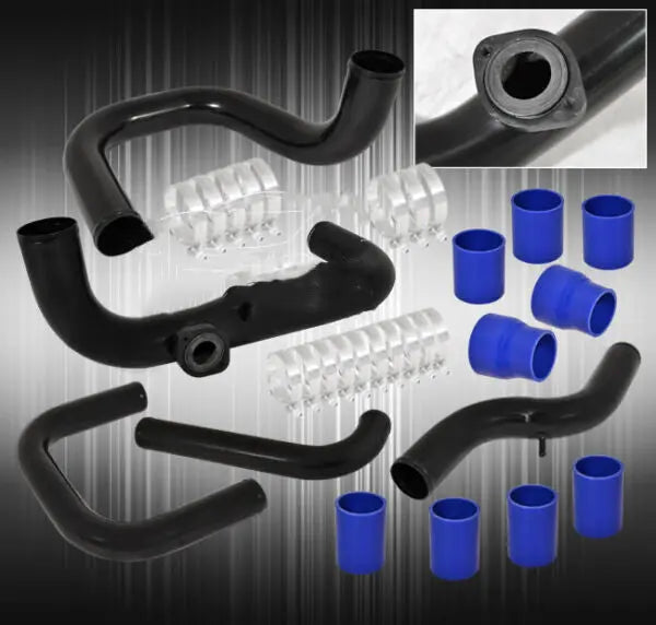 For 9401 Integra B16 B18 Black DSeries Turbo Aluminum Piping Kit Bov