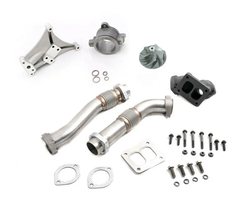 For 94-97 Ford 7.3L Turbo Pedestal Exhaust Housing Non-EBP & Bellowed Up Pipes &  5+5 Wheel SILICONEHOSEHOME