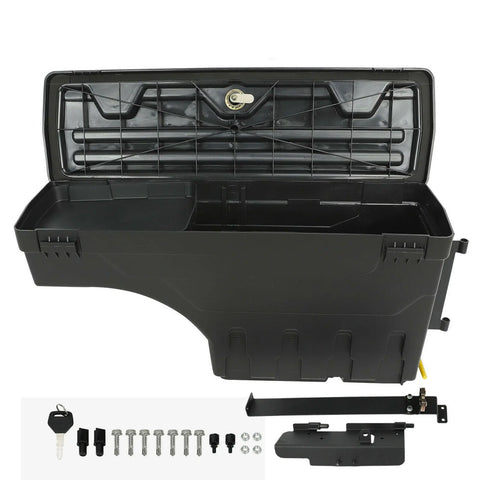 For Chevrolet/Gmc/Dodge/Ford Passenger Side Swing Case Storage Toolbox Truck Bed BLACKHORSERACING