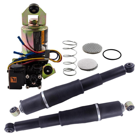 For Chevy Gmc Cadillac Air Suspension Compressor Pump Rear Shock Kit New MaxSpeedingRods