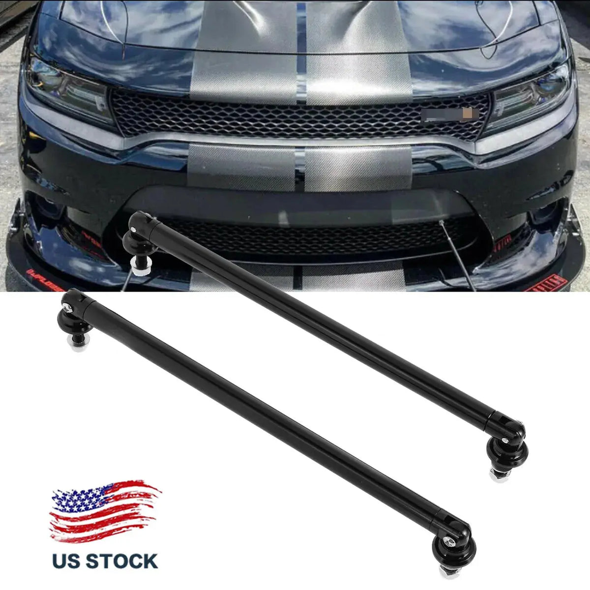 For Dodge Charger Rt Srt Sxt Bumper Lip Splitter Rods Strut Rod Tie Su