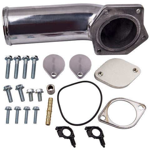 For Ford 6.4L 391CI Powerstroke 2008-2010 EGR Valve Delete Kit w/ Intake Elbow MaxSpeedingRods