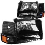 For Gmc Sierra 2007-2014 Black Housing Clear Corner Cyrstal Headlights 2500Hd DNA MOTORING