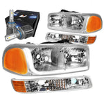For Honda Civic 2001-2003 Sedan Jdm Black Housing Clear Coner Headlights Lamp DNA MOTORING