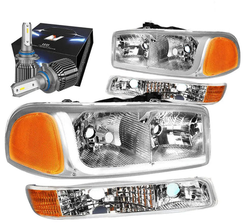 For Honda Civic 2001-2003 Sedan Jdm Black Housing Clear Coner Headlights Lamp DNA MOTORING