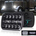 For Peterbilt 357 378 379 385 1998-2007 7X6 5X7 Led Headlights Hi/Lo Sealed Beam EB-DRP