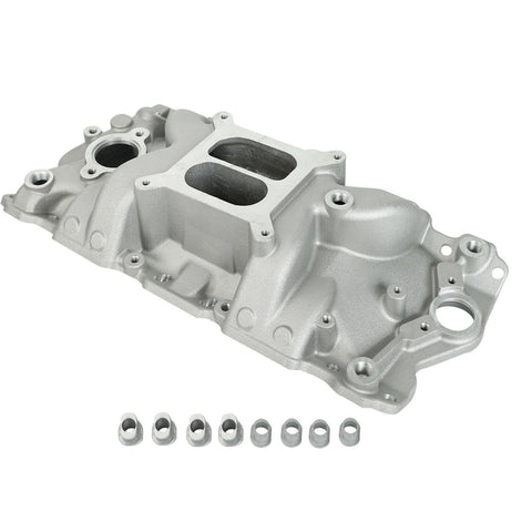 For Small Block Chevy SBC 305 327 350 400 57-86 Aluminum Intake Manifold, Satin SILICONEHOSEHOME